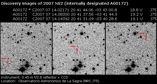 Discovery images of the new Martian Trojan asteroid 2007 NS2