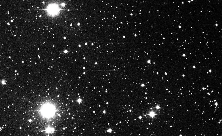 Small asteroid 2008 TC3 entering the penumbra and shortly later the umbra of the Earth, becoming invisible for almost one hour until