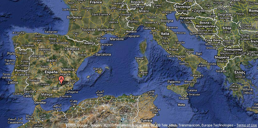 View of the Western Mediterranean with the location of OLS flagged.